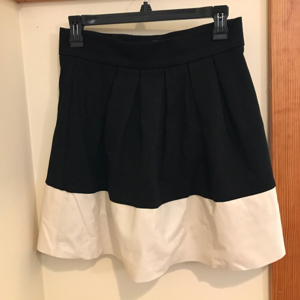 PJK Patterson J Kindaid Black White Leather Skirt